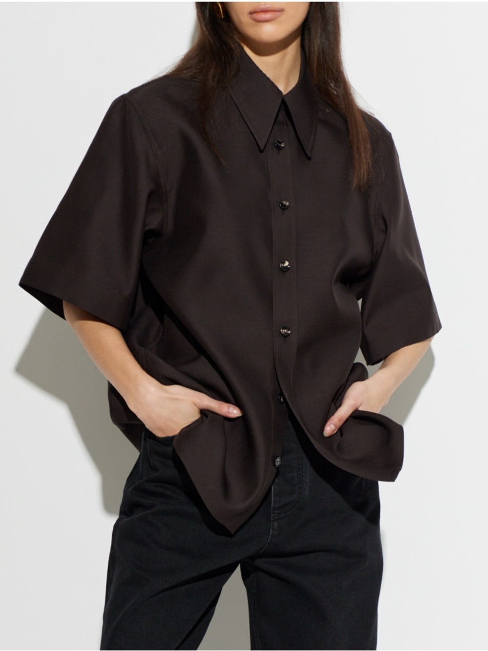 BOTTEGA VENETA Beautifully Tailored Voile Wool & Silk Shirt NWT Sz 40 $1,800!!